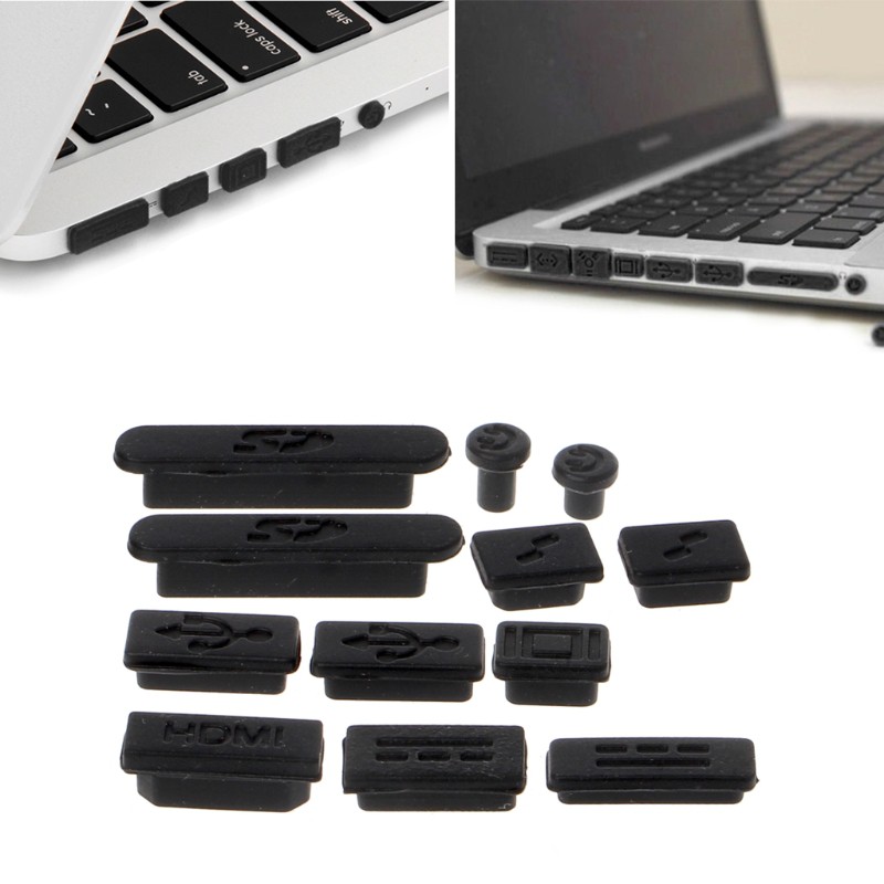 Set 12 nút chặn silicon cho ổ cắm máy Macbook Air Pro Retina 11" 13" 15"