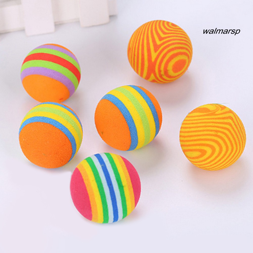 [Wal] 10Pcs Pet Cats Kitten Colorful Ball Bite Chew Scratch Funny Playing Toys Teaser