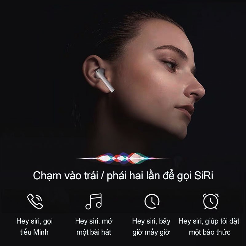 Tai nghe bluetooth không dây true wireless âm thanh HiFi màn hình LED cho thiết bị Android và iPhone i