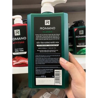 Sữa Tắm Romano Classic 650g Hương Thơm Quyến Rũ