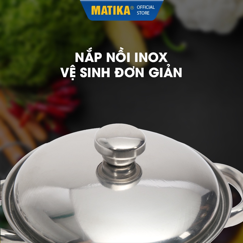 Bộ Nồi Inox 1 Đáy MATIKA MTK-C1 16, 18, 24 cm