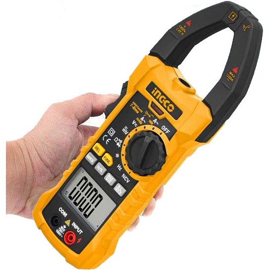 Ampe kìm INGCO DCM10001, ampe kẹp AC kỹ thuật số Dòng điện AC 60A/600A/1000A, Có màn hình điện tử LC