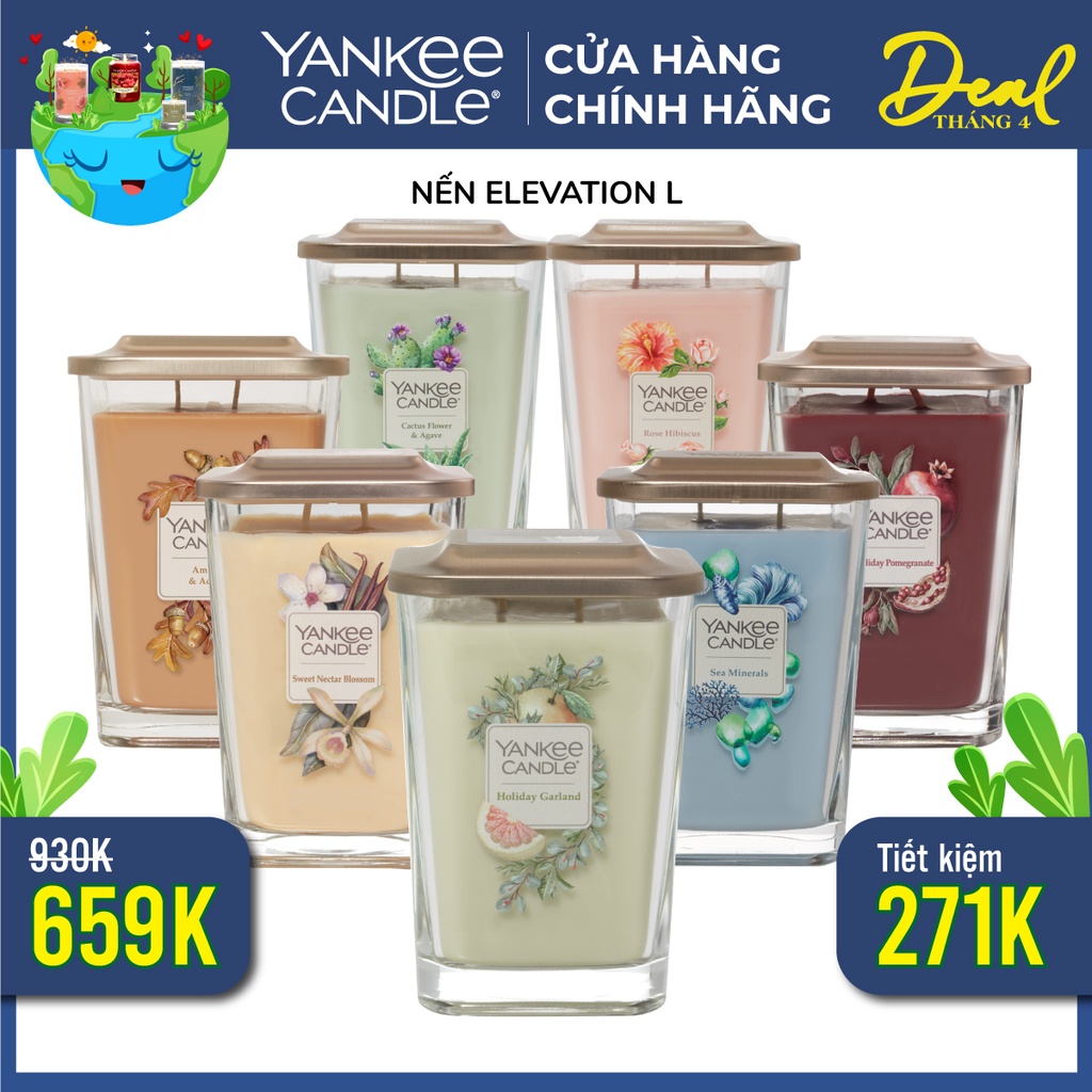 Nến thơm sáp đậu nành Elevation CHÍNH HÃNG Yankee Candle - Size L 552g (nhiều mùi)