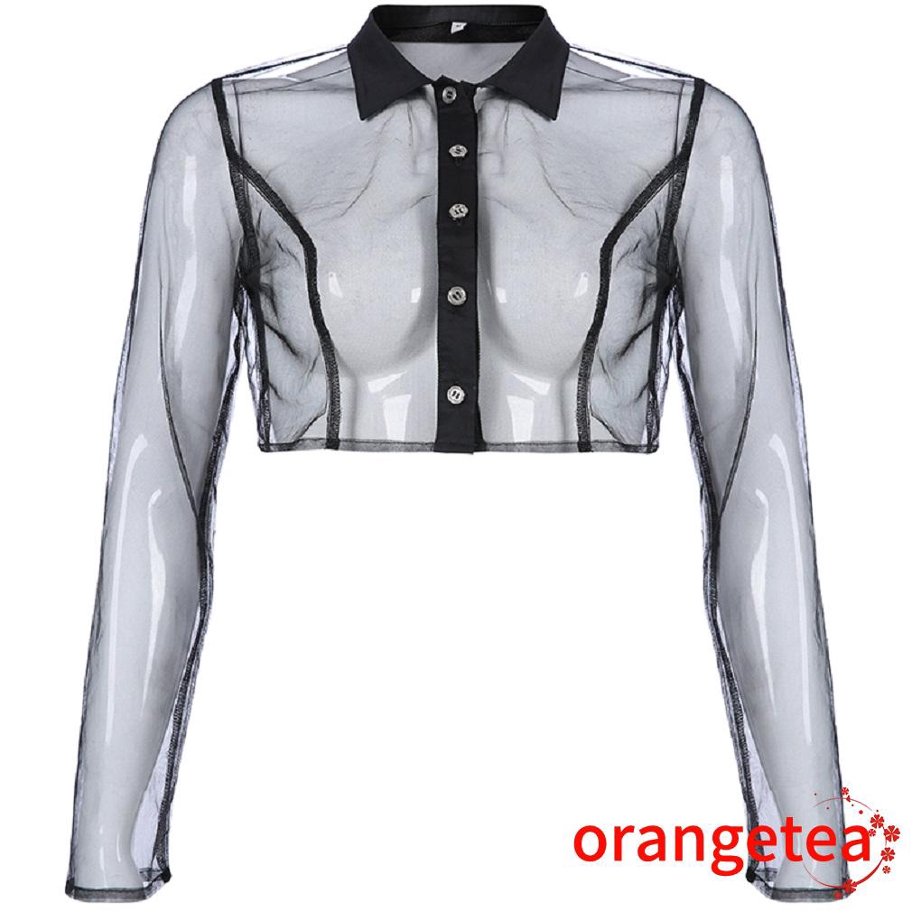Áo lưới cổ lọ dài tay thời trang nữ
