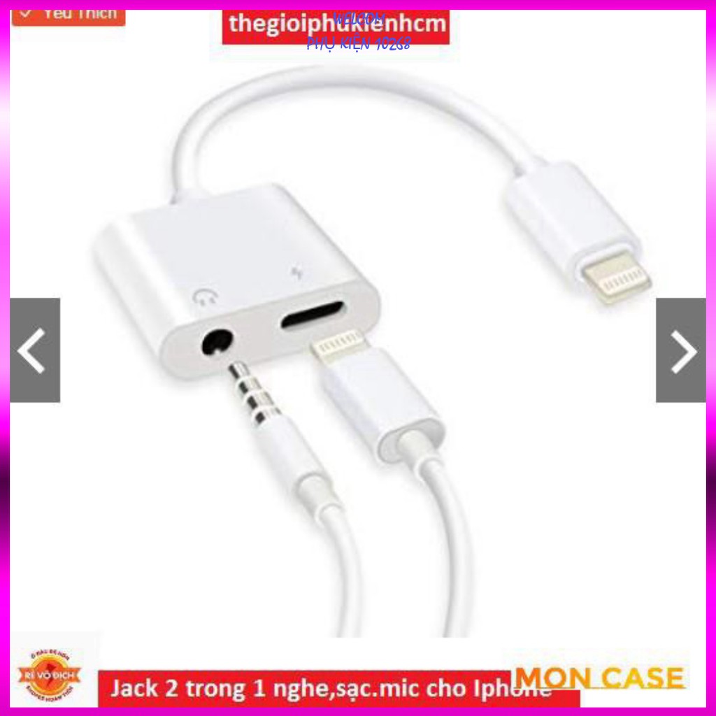 Jack Chuyển Đổi Lighting 2 Trong 1 Tai Nghe Và Sạc Cho Iphone