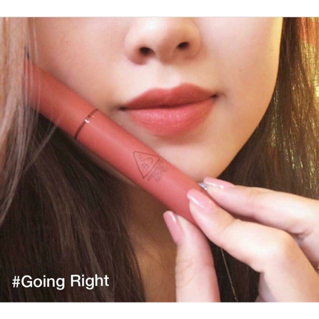 Son kem lì 3CE Velvet Lip Tint #Going Right Màu Cam Hồng Đất