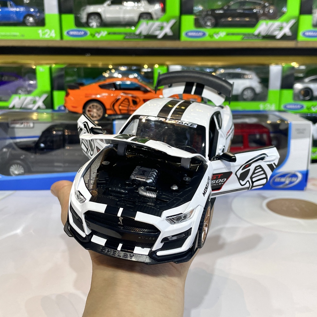 Mô hình xe bằng sắt Ford Mustang Shelby GT500 tỉ lệ 1:24 Hãng Miniauto 4 màu