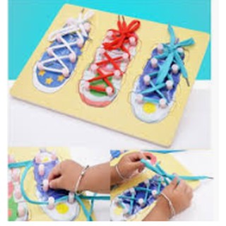 Đồ chơi xỏ buộc dây giày, đồ chơi giáo dục sớm Montessori cho trẻ