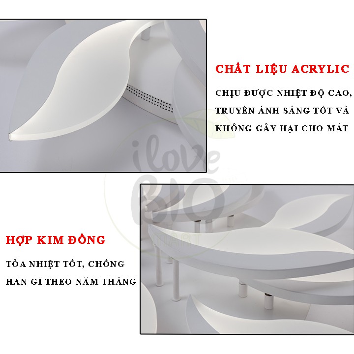 Đèn Ốp Trần Trang Trí – Đèn Âm Trần Trang Trí Phòng Khách, Gồm 3 Chế Độ Ánh Sáng, Có Điều Khiển Từ Xa Tiện Dụng – BIO133