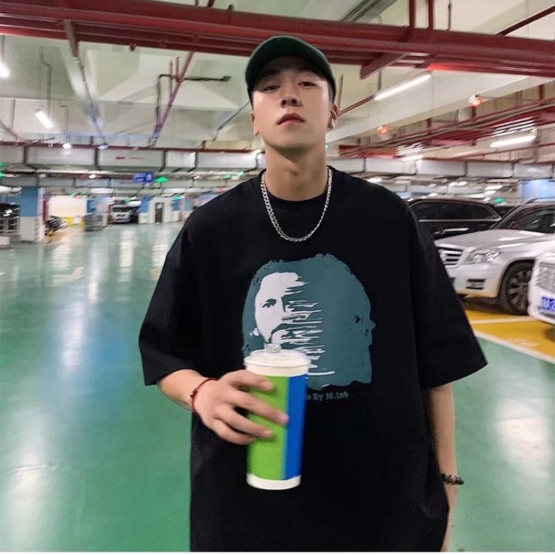 Áo Thun Unisex Tay Ngắn Cổ Tròn In Hình Chân Dung Thời Trang Xuân Hè 2022