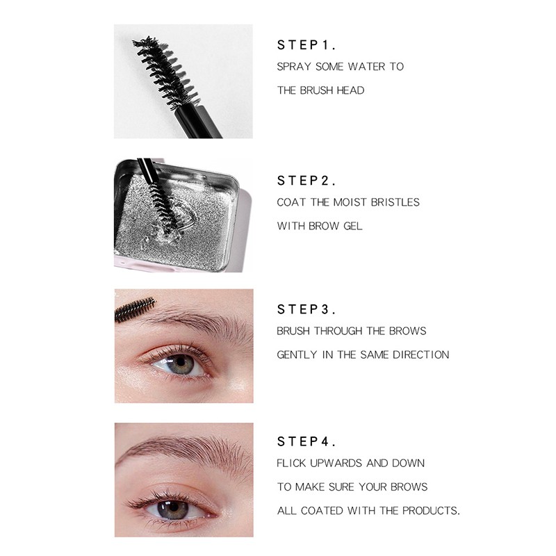 [Hàng mới về] Gel định hình lông mày 3D hiệu ứng lâu trôi tiện dụng kèm cọ | BigBuy360 - bigbuy360.vn