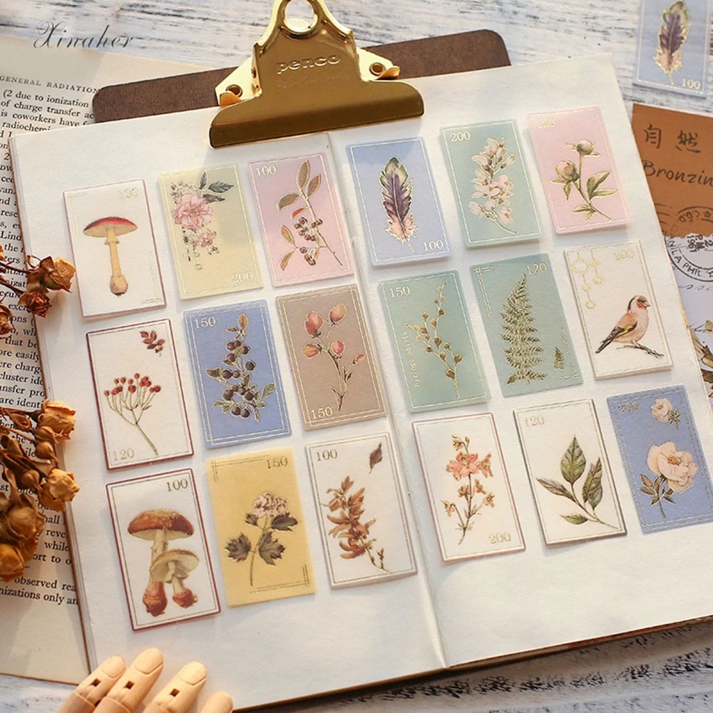 Bộ 40 Miếng Dán Trang Trí Sổ Tay Phong Cách Vintage Diy