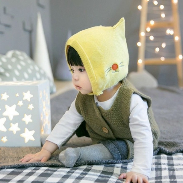 Mũ nón len tai mèo trùm tai cho bé Chic Kitten, chất liệu dày dặn ấm áp