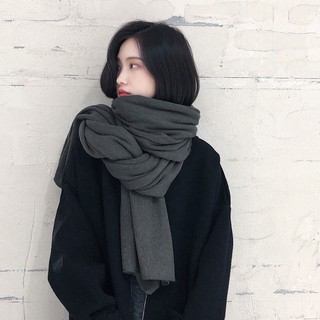 Khăn len choàng cổ trơn màu phong cách hàn quốc dành cho nữ