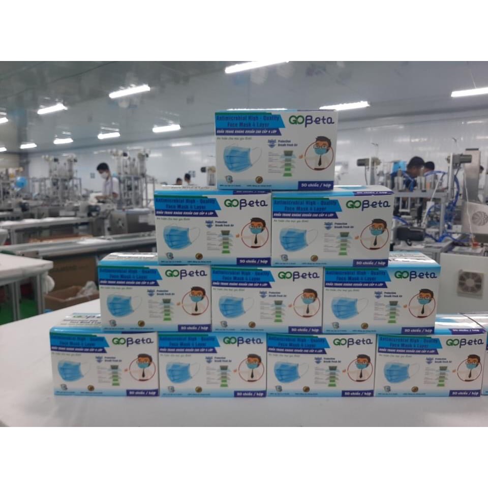 Khẩu trang y tế 4 lớp kháng khuẩn cao cấp chính hãng tiêu chuẩn quốc tế Gobeta - hộp 50 cái | BigBuy360 - bigbuy360.vn