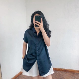 BIG SIZE - Áo sơ mi lụa dáng dài (58kg - 98kg)