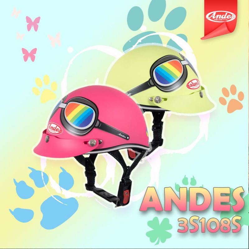 Mũ bảo hiểm trẻ em nửa đầu Andes haly tem mắt kính