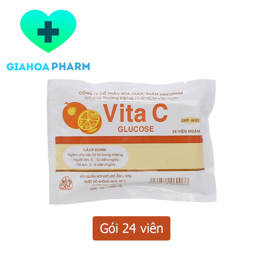 Viên ngậm vitamin C - Vita C Glucose Mekophar (Kẹo cam tuổi thơ / kẹo thơ ấu)