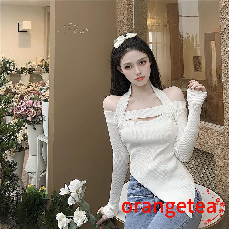 Áo Len Nữ Tay Dài Trễ Vai Màu Sắc Thời Trang Quyến Rũ