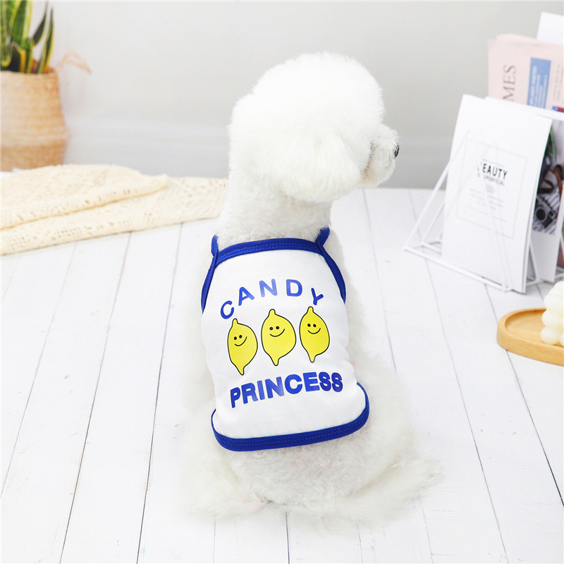 Quần áo cho chó mùa hè cho chó nhỏ Chó con dễ thương Pháp Bulldog sang trọng Quần áo cho chó Chihuahua Phim hoạt hình Trái cây Vest Phụ kiện cho chó giá rẻ