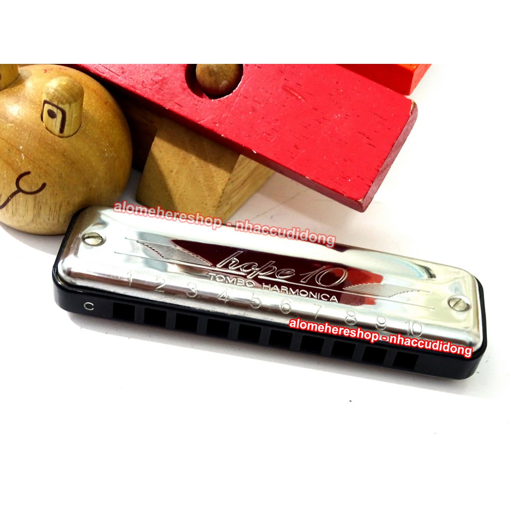 Kèn harmonica diatonic Tombo Hope 10 Key C (Bạc) No.6610