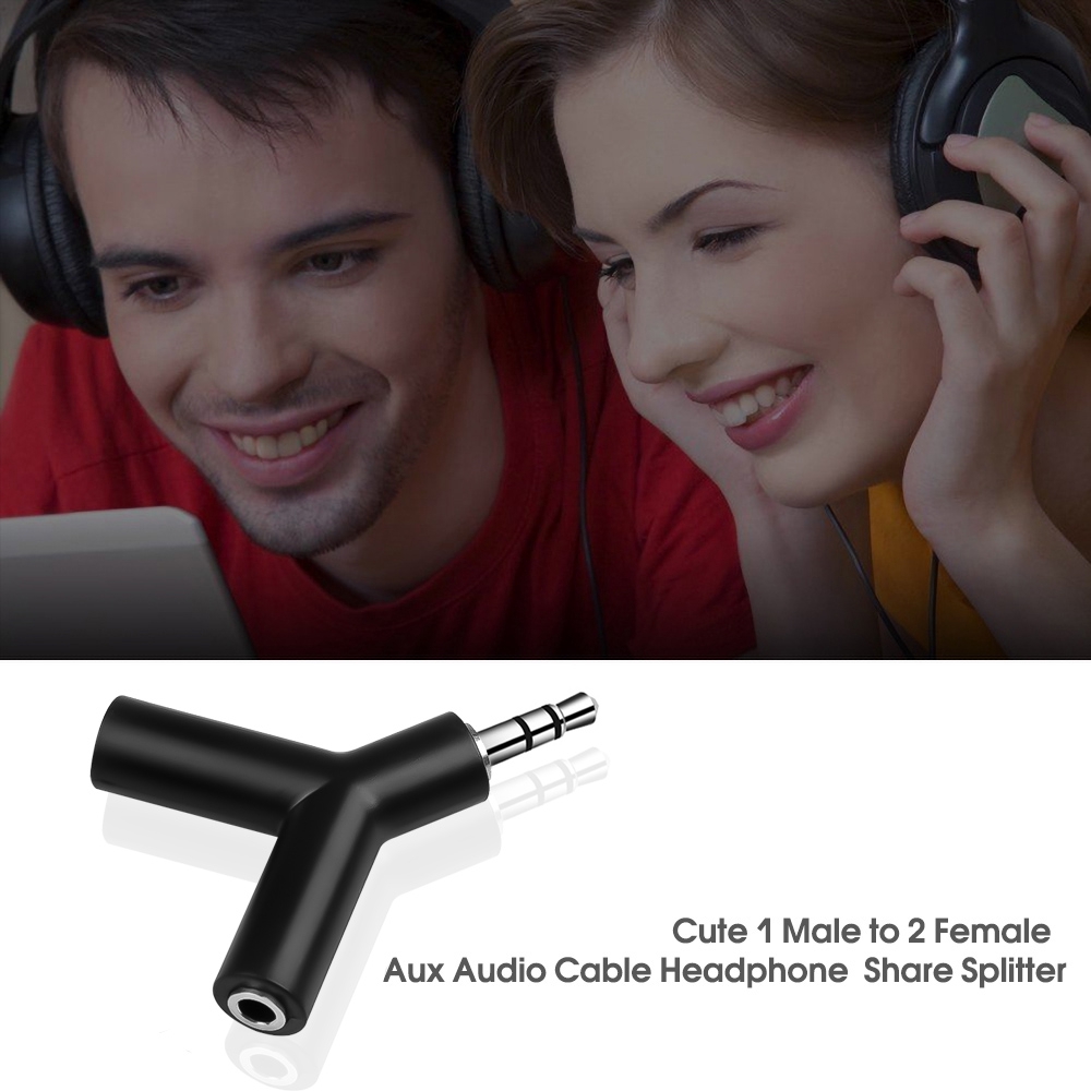 Giắc Cắm Tai Nghe 3,5 Mm Dấu Phân Cách 1 đến 2 Plug Stereo Headphone Converter For PC Mobile