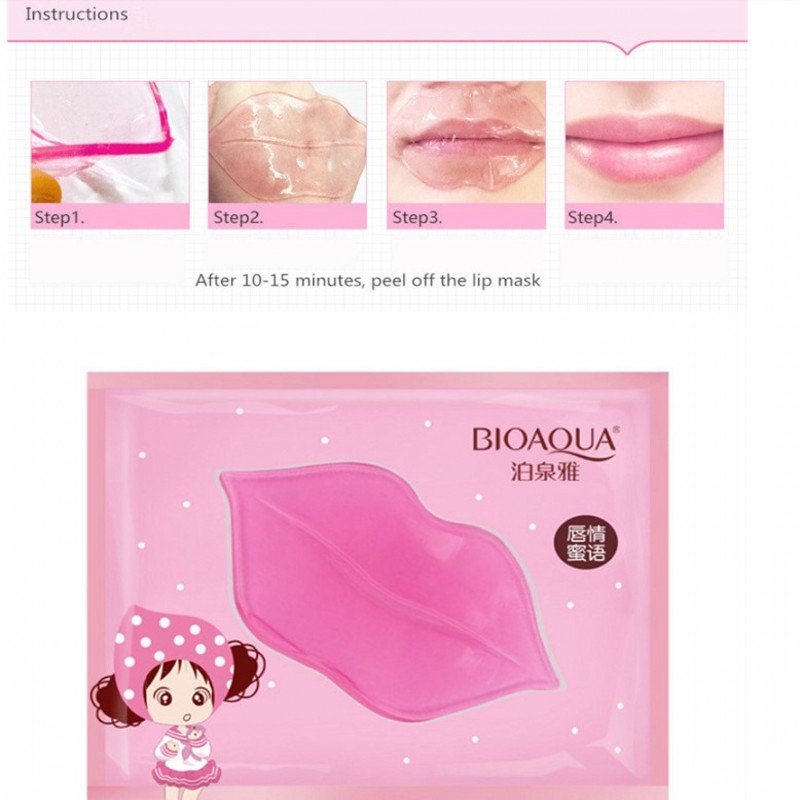 BIOAQUA Crystal Collagen Lip Mask Miếng đệm tinh chất nuôi dưỡng Miếng dán giảm nếp nhăn 1pc | BigBuy360 - bigbuy360.vn