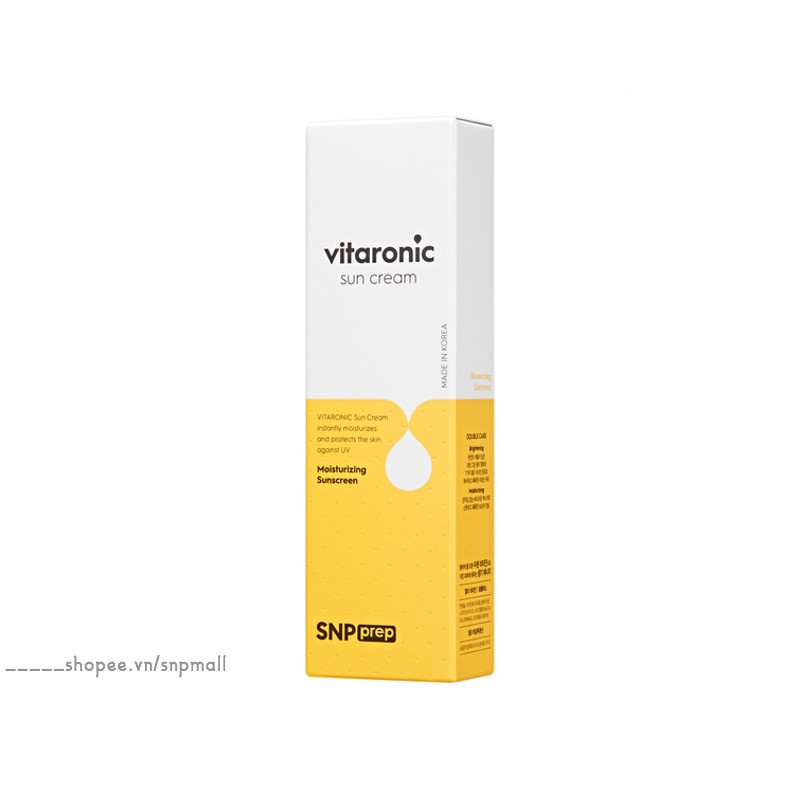 Kem Chống Nắng SNP Prep Vitaronic Sun Cream Cấp Ẩm Dưỡng Trắng Ngăn Ngừa Nám Da SPF 50+ PA++++ 50g