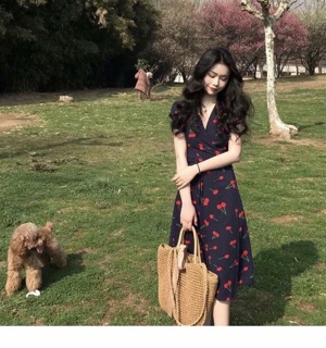 Đầm váy Cherry cột eo quảng châu siêu xinh 🍒🍒🍒