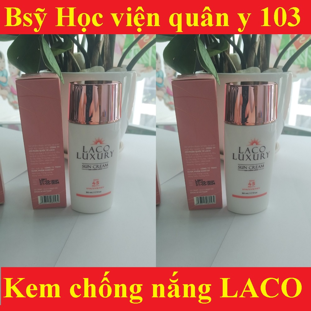 Kem chống nắng vật lý và hoá học Laco Luxury Sun Cream 50ml SPF45 PA++++ Lên Tone, Chống UVA, UVB, Kiềm Dầu,Không Nhờn