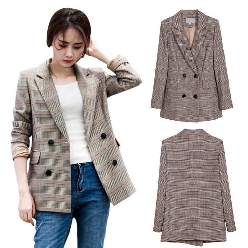 Áo khoác Blazer phối nút thời trang công sở cho phái nữ