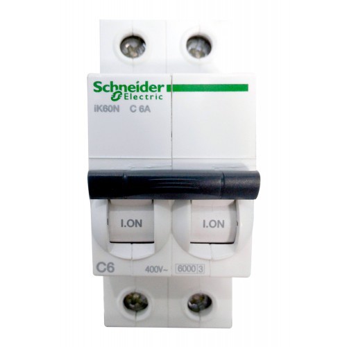 Cầu dao, Aptomat 2 pha(1P+N) 6kA 230VAC chính hãng Schneider.