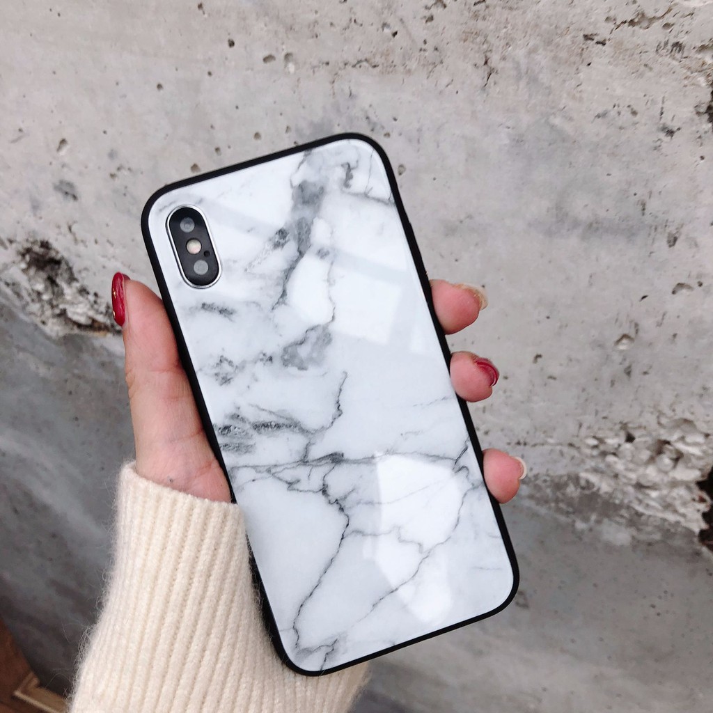 Ốp Tráng Gương Vân Đá Viền Dẻo iPhone | Từ 6 đến XS Max | [ TI STORE ]