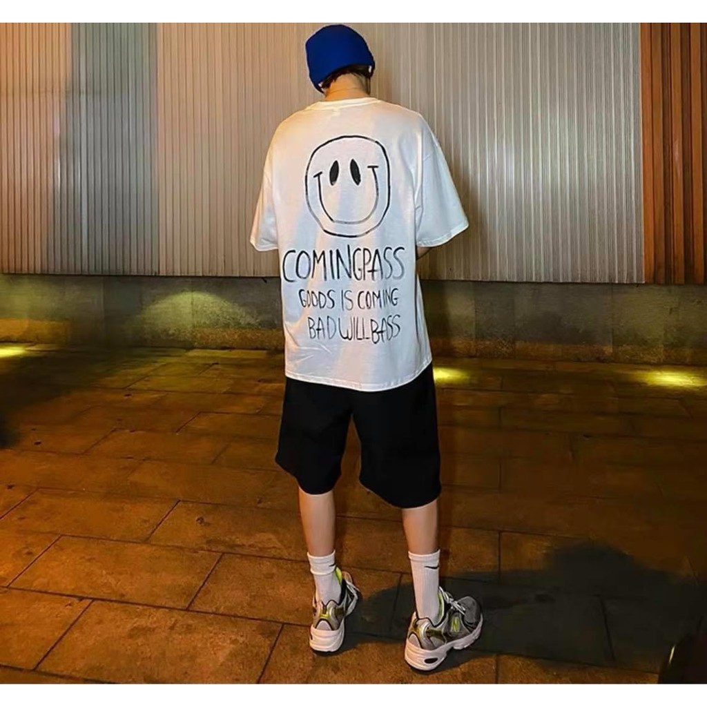 Áo thun tay lỡ form rộng hình Icon Mặt Cười, hình in to và cực đẹp, có size to(Big size), phong cách Unisex AL25