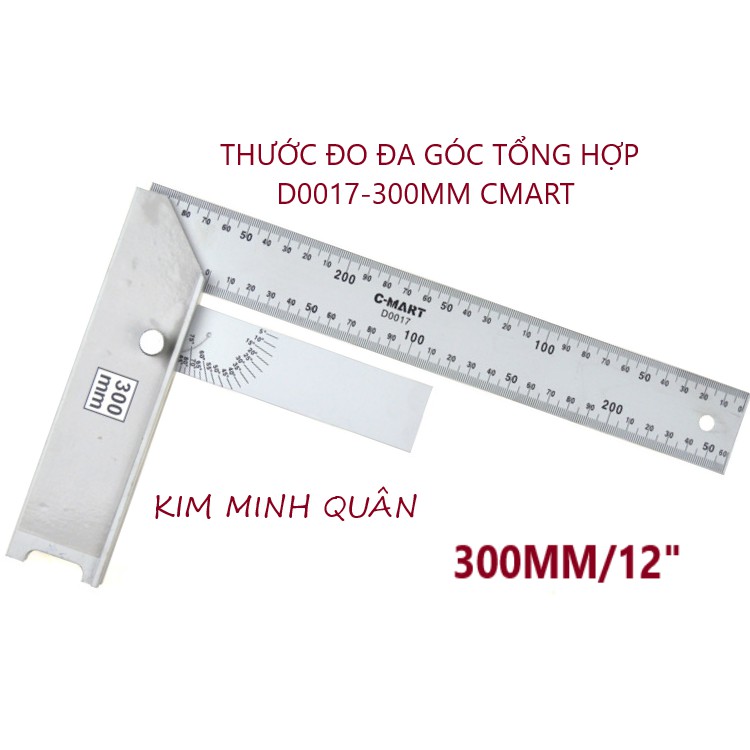 Thước Đo Góc ( Đa Góc ) Hợp Kim Nhôm Cao Cấp 300mm/12&quot; D0017-12 CMART