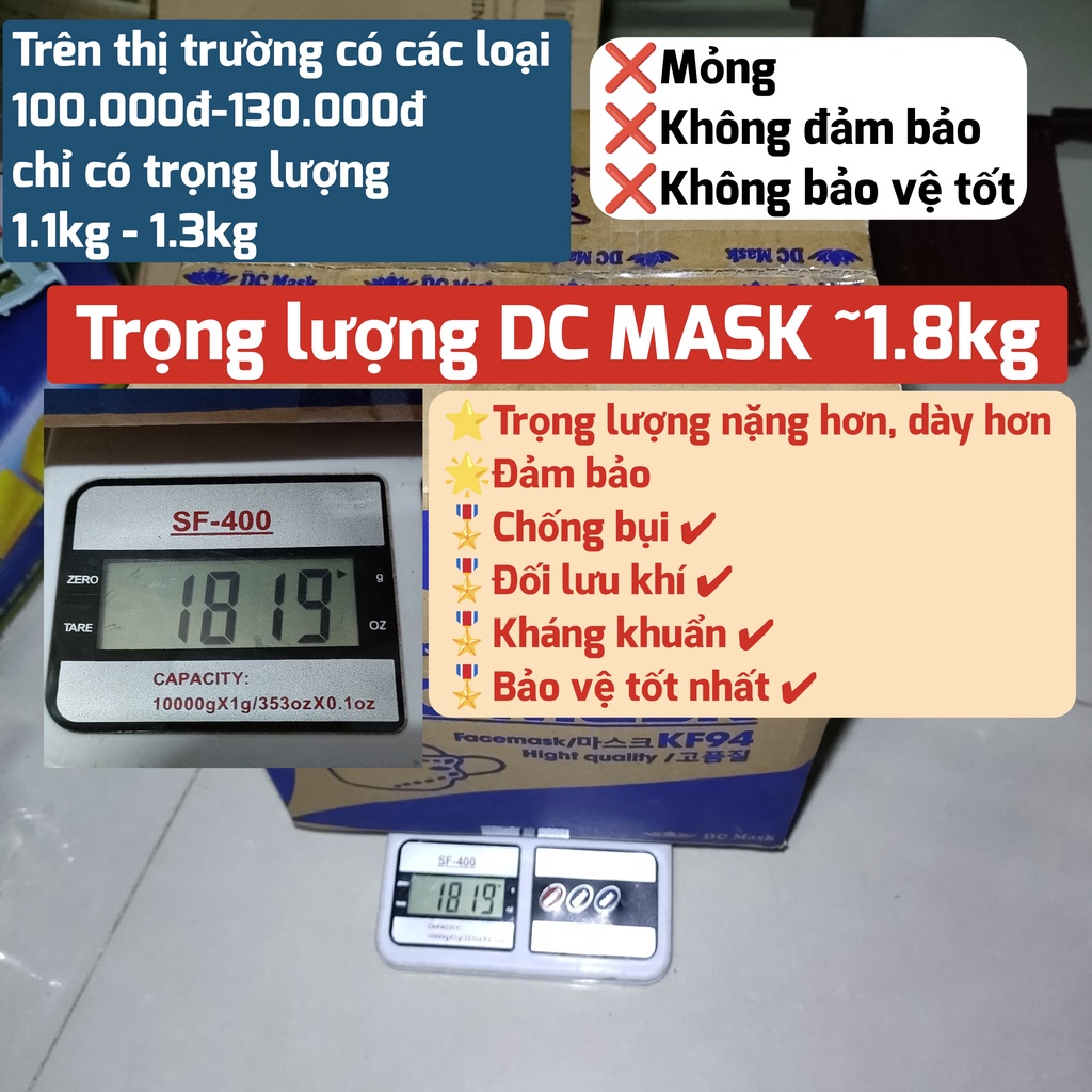 [1 thùng 300 cái] Khẩu trang KF94 DC Mask 4 lớp, sản xuất theo công nghệ Hàn Quốc