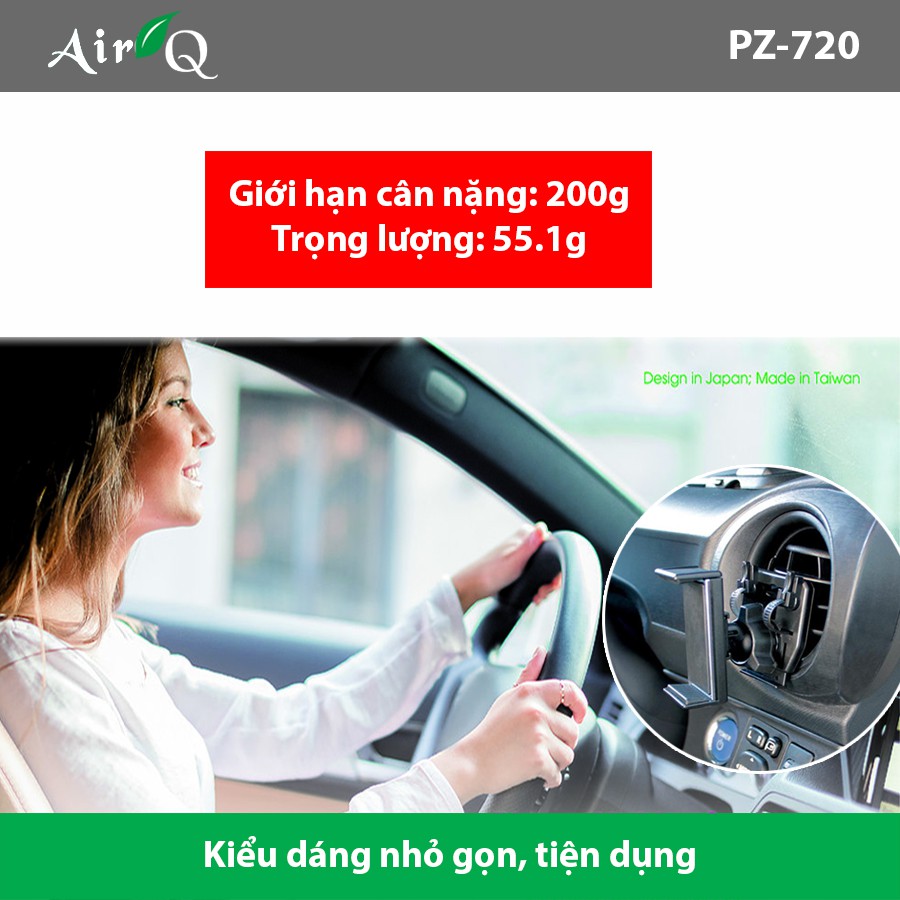 [Mã BMBAU50 giảm 10% đơn 99k] Giá Đỡ Điện Thoại Kẹp Khe Điều Hòa AIRQ PZ720.D Nhập Khẩu Chính Hãng