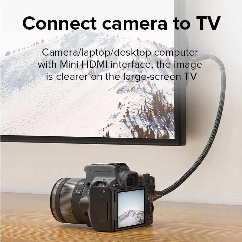 Cáp chuyển đổi LLANO 2M chuyển đổi llano mini HDMI sang HDMI 2.0/ 1080P HD 4K 3D