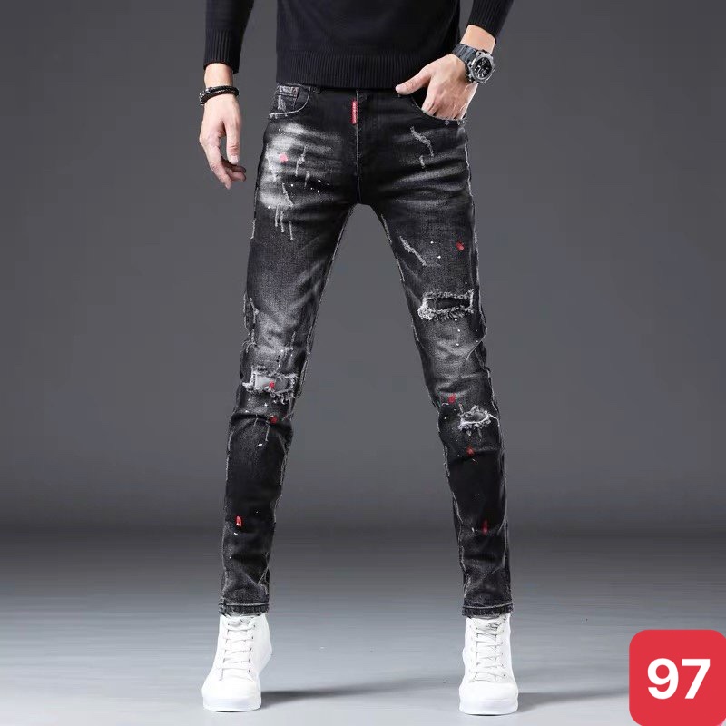 Quần jean nam đen xám đậm trơn vảy sơn không rách gối chất bò cao cấp co dãn 4 chiều đẹp from dáng rin skinny ADO Q135