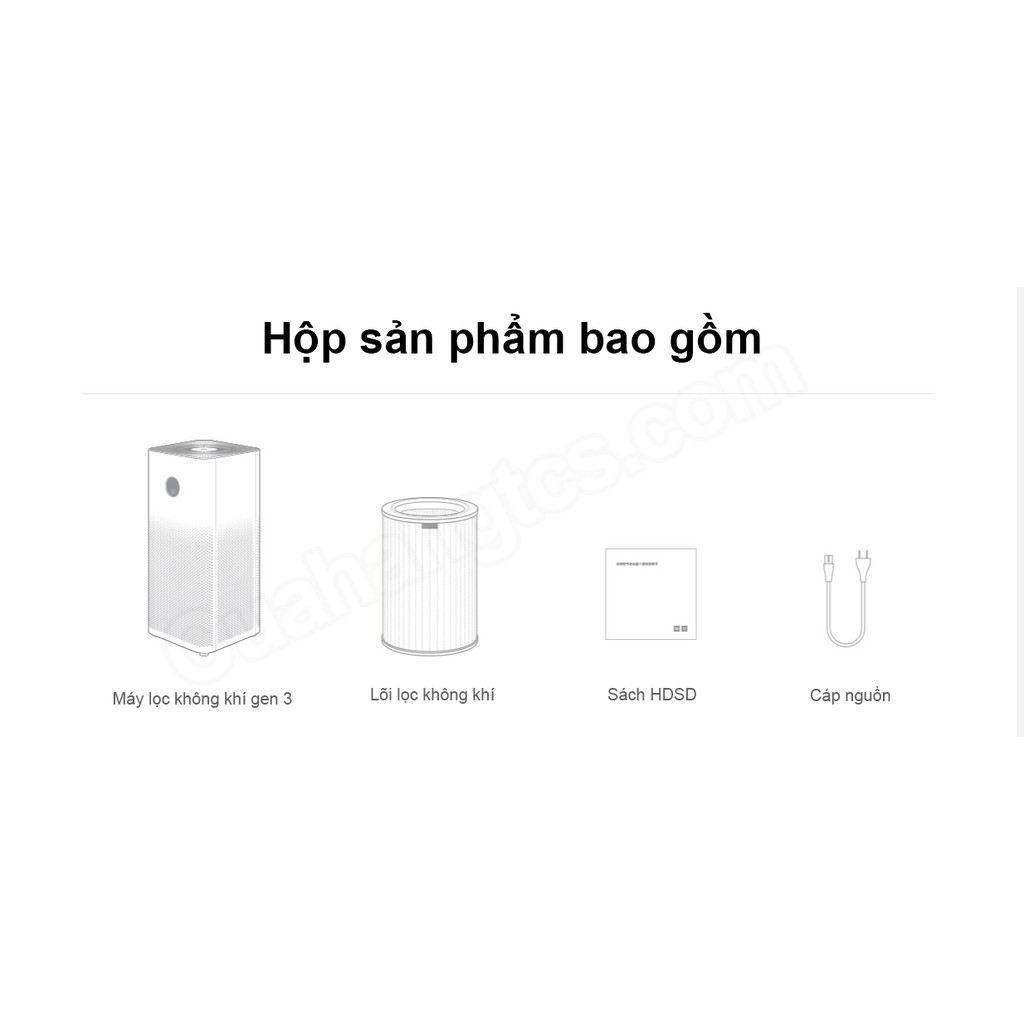 Máy lọc không khí Xiaomi gen3 2019  - Bảo hành 1 năm, kết nối wifi, tiêu chuẩn quốc tế