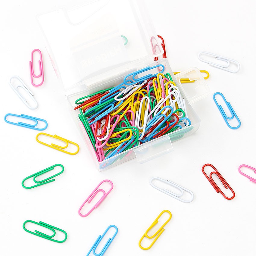 Ghim kẹp giấy nhiều màu sắc  bằng thép cứng bọc nhựa bên ngoài chống gỉ sét