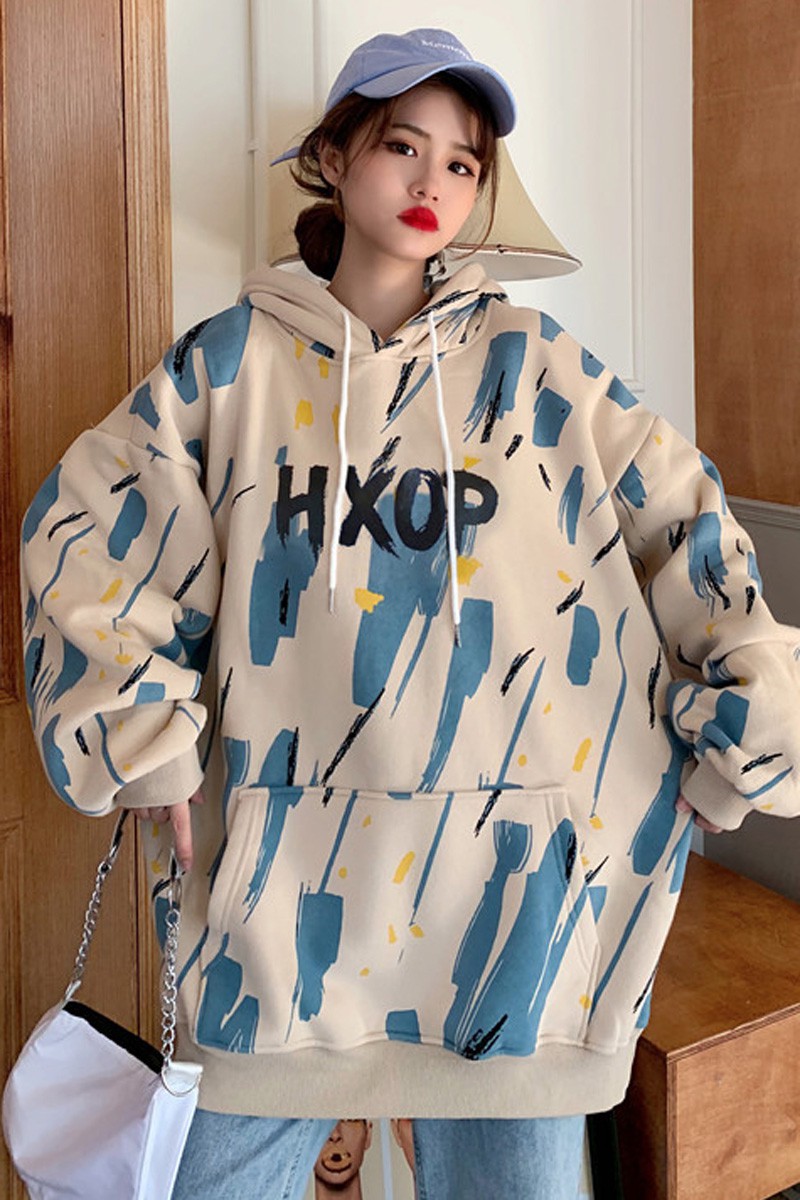 Áo hoodie nữ form rộng dài oversize loang quảng châu nỉ chất đẹp giá rẻ ao thu đông unisex ullzang 2020 | BigBuy360 - bigbuy360.vn