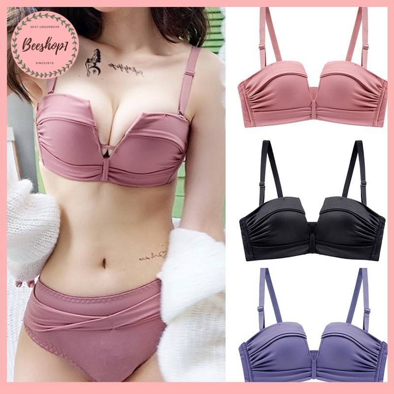Bộ đồ lót đúc su không không cup ngang nân ngực tạo khe push up AS116