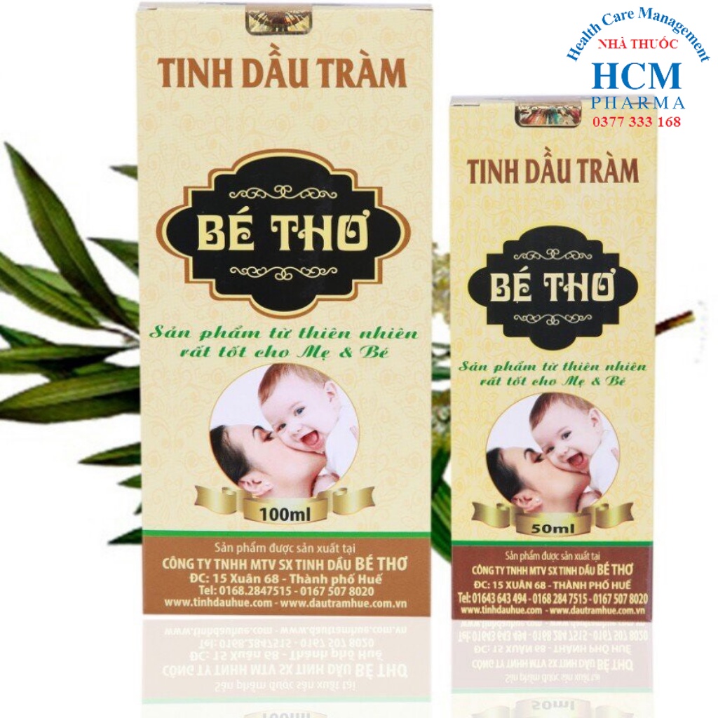 Tinh dầu tràm Huế nguyên chất cho Bé Thơ trẻ sơ sinh 50ml có tem chống hàng giả của nhà sản xuất HCM15
