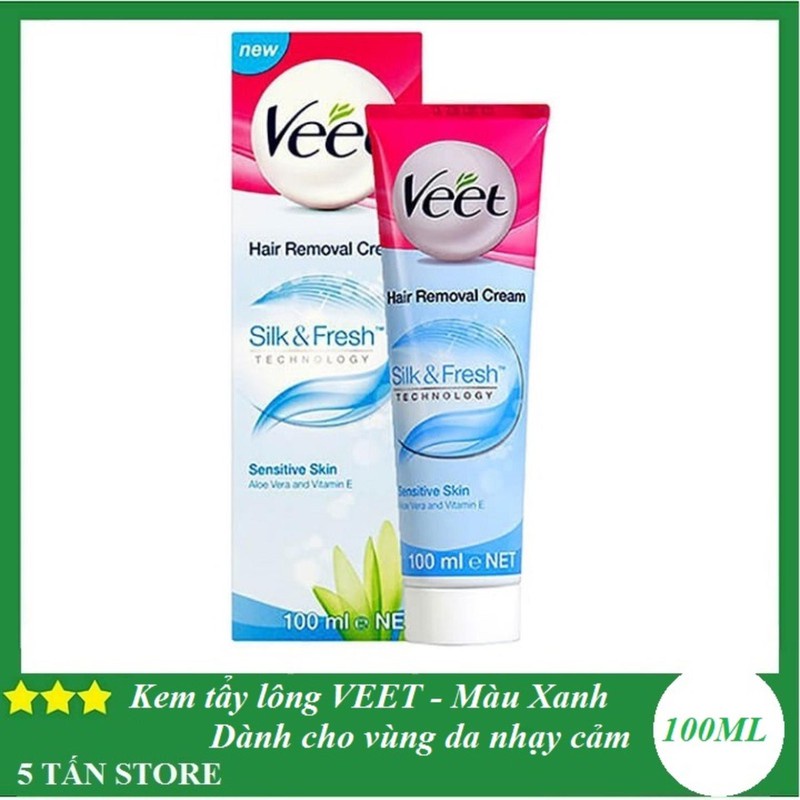 KEM TẨY LÔNG CHO DA NHẠY CẢM VEET SILK &amp; FRESH TECHNOLOGY SENSITIVE SKIN 100ML CHÍNH HÃNG - 8299