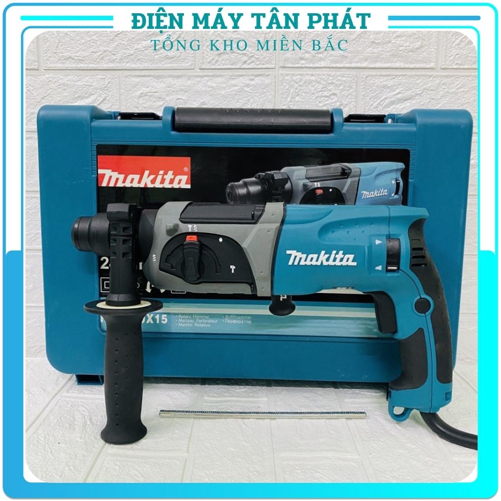 Máy khoan sắt bắt vít đục tường bê tông Makita HR2470 chính hãng đa chức năng mini giá rẻ dùng điện cầm tay (bảo hành 12