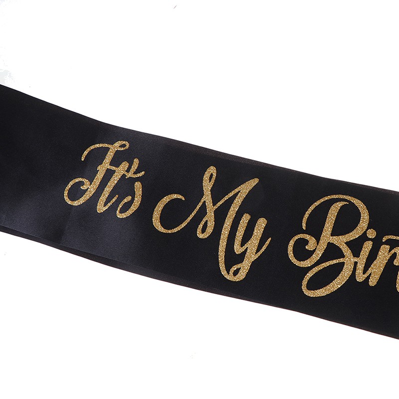 [bigapple]Glitter It's My Birthday Bitch Birthday Satin Sash Women Birthday Party Decor adore