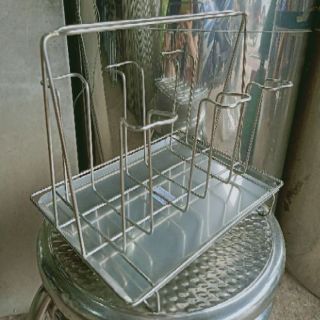Úp cốc inox + khay