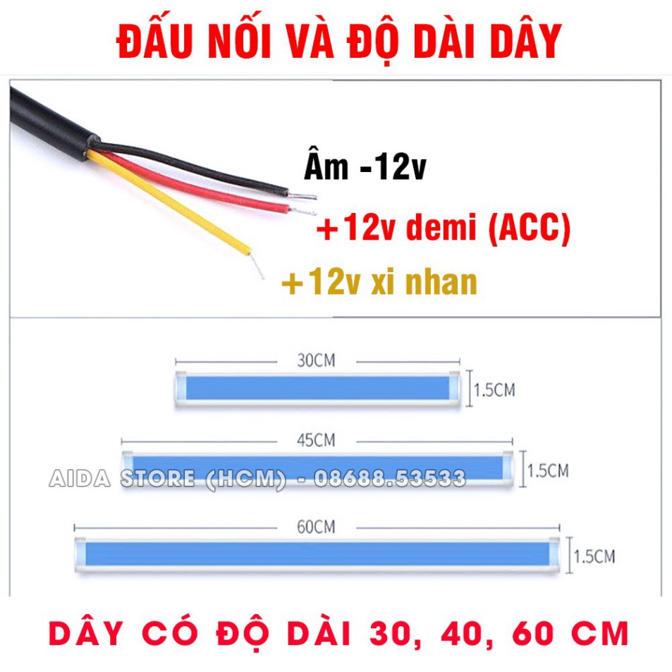 LED MÍ SILICON 2 CHẾ ĐỘ XI NHAN CHẠY ĐUỔI AUDI 60CM