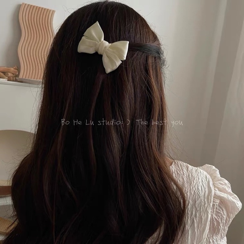 Kẹp tóc hình nơ mini bằng lụa dễ thương, phụ kiện tóc Hàn Quốc
